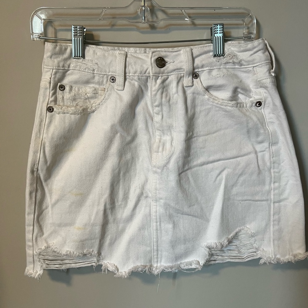 White AE Jean skirt